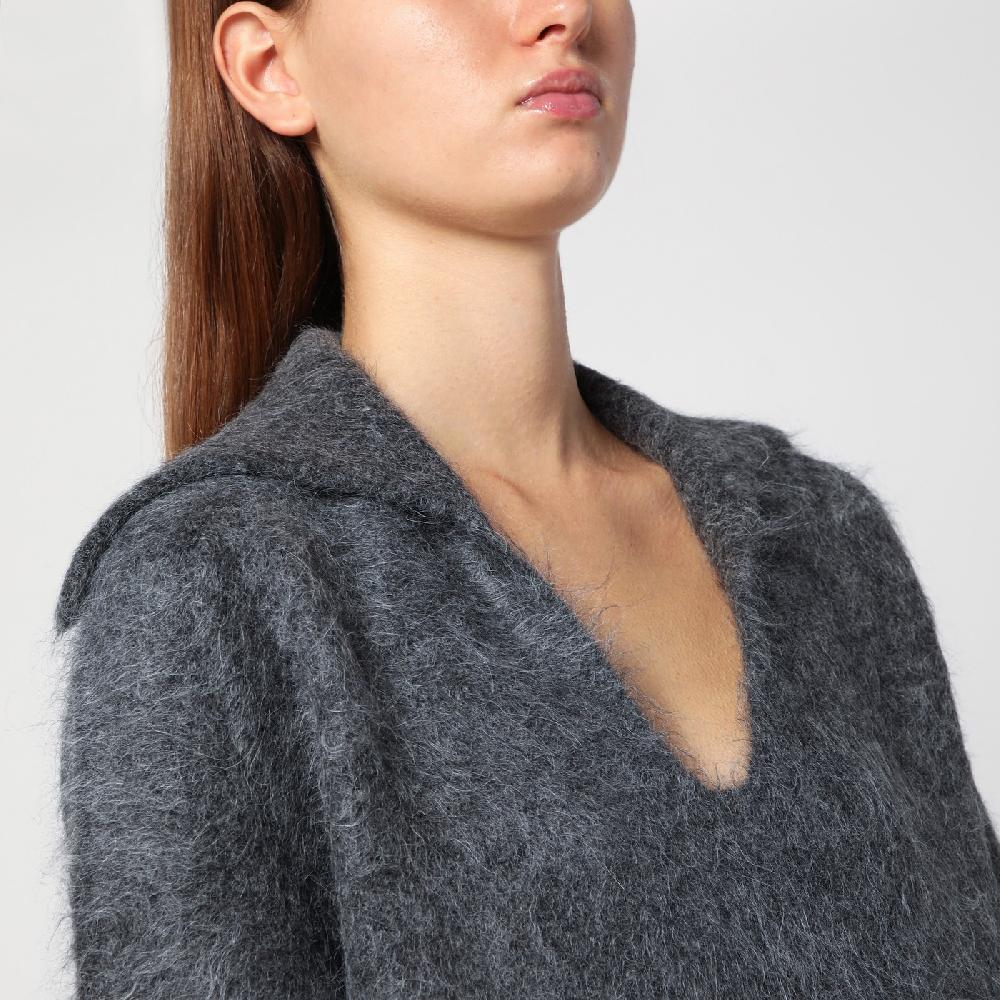 Loulou Studio Maglione Grigio In Misto Alpaca