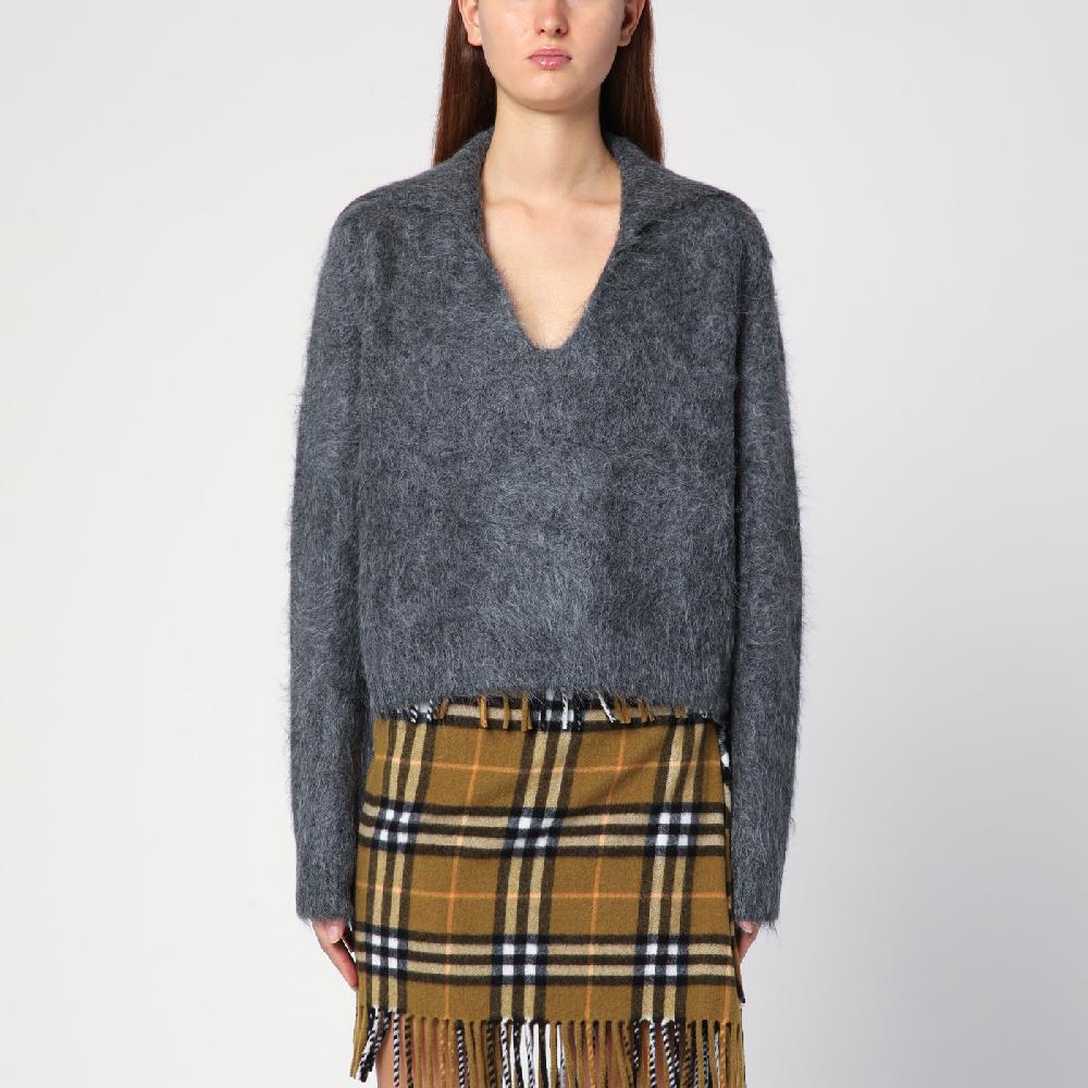 Loulou Studio Maglione grigio in misto alpaca