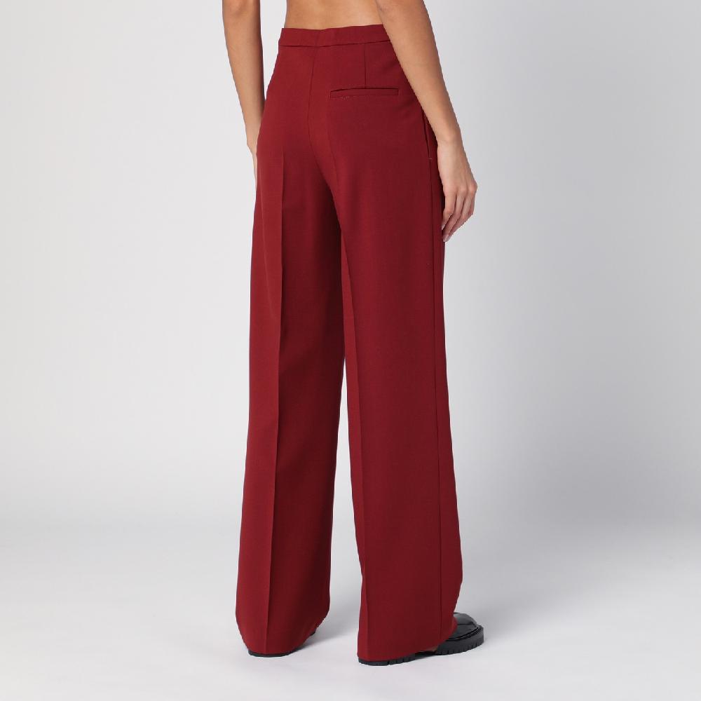 Loulou Studio Pantalone A Palazzo In Lana Bordeaux