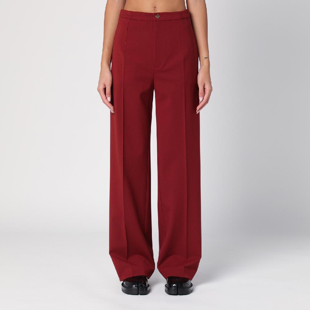 Loulou Studio Pantalone a palazzo in lana bordeaux