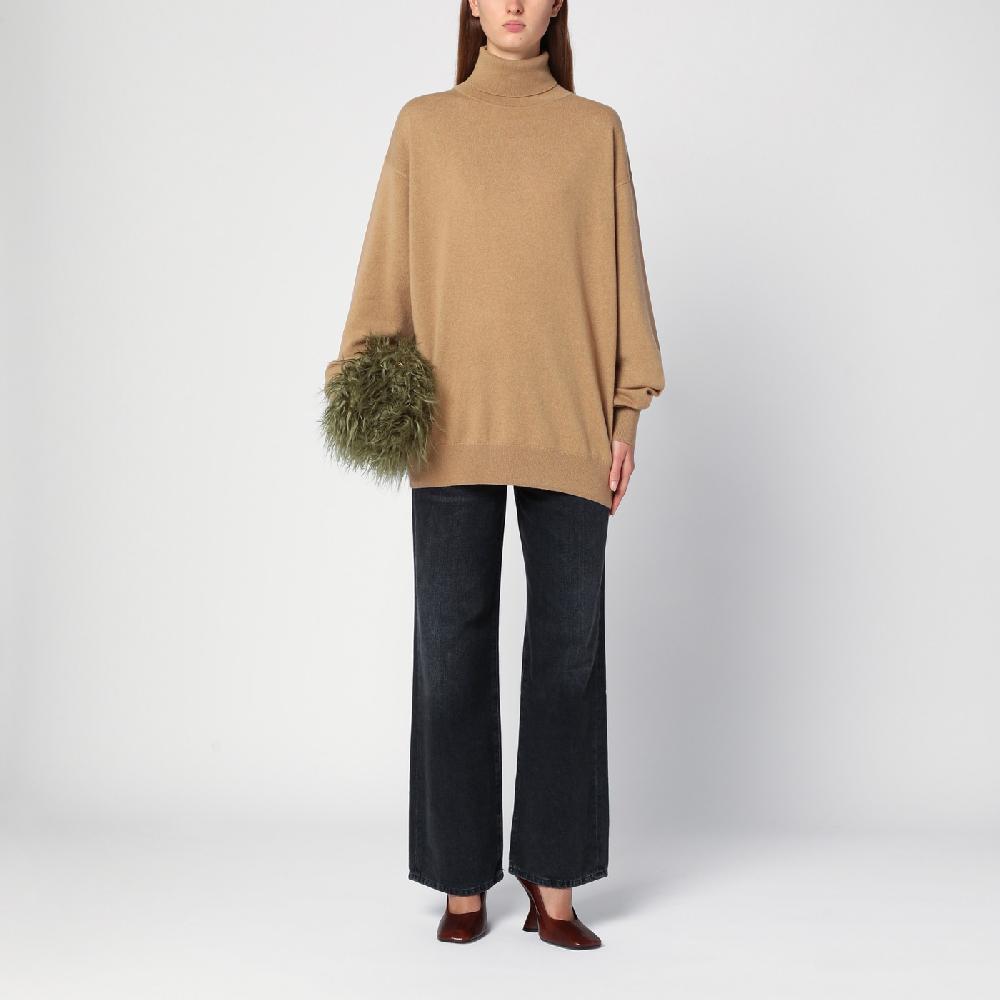 Dries Van Noten Maglione Dolcevita Beige In Cashmere