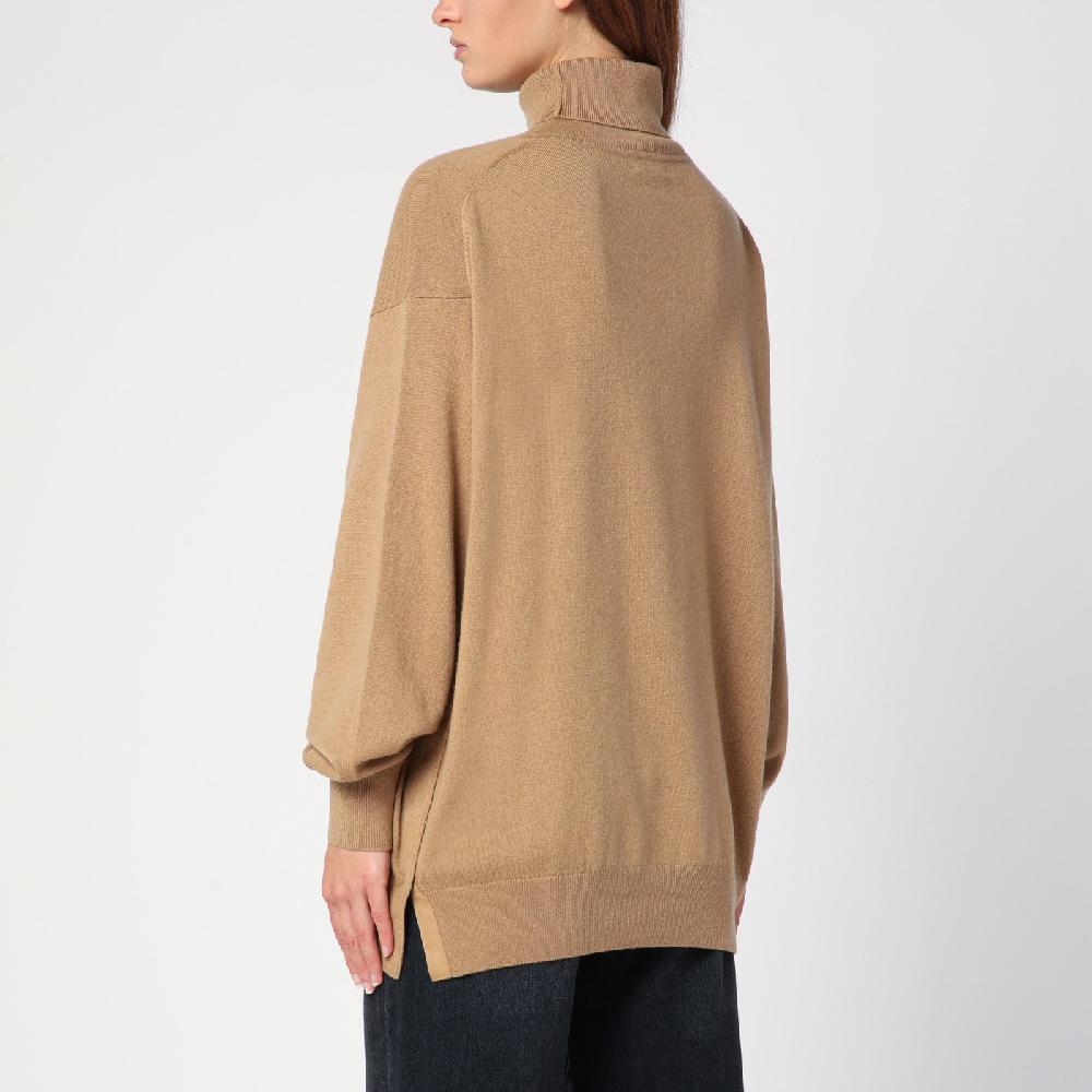 Dries Van Noten Maglione Dolcevita Beige In Cashmere