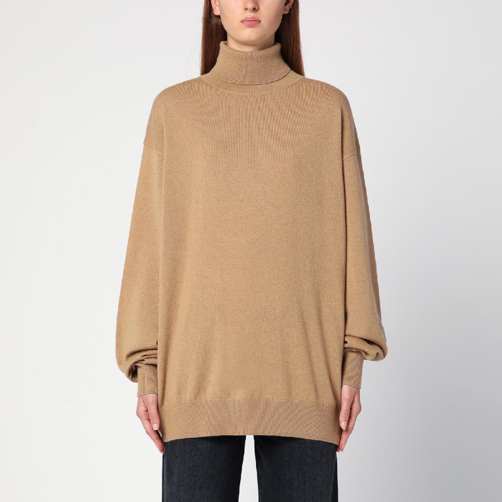 Dries Van Noten Maglione dolcevita beige in cashmere