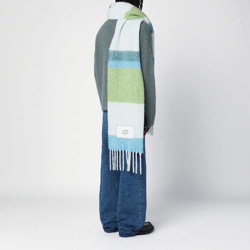 Maison Kitsunu00e9 Sciarpa A Righe In Misto Lana