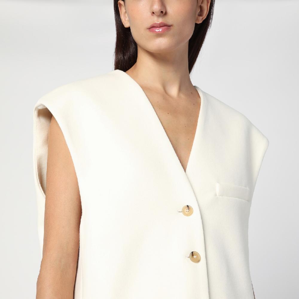 Margaux Lu00f6nnberg Gilet Wallis Bianco In Lana
