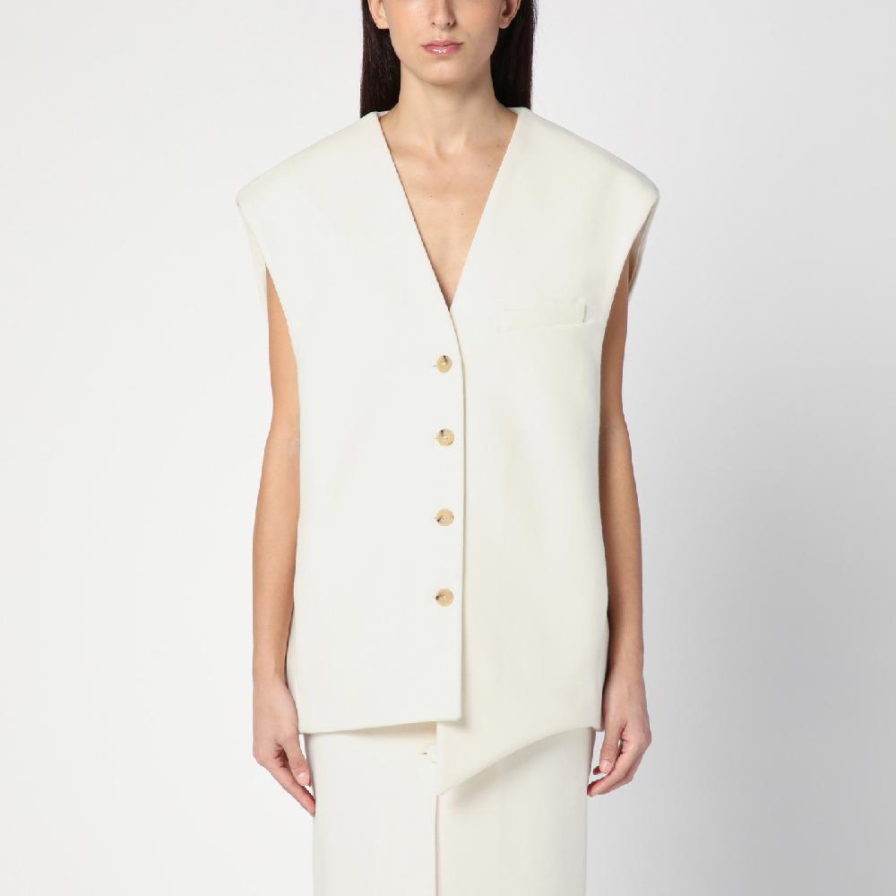Margaux Lu00f6nnberg Gilet Wallis bianco in lana