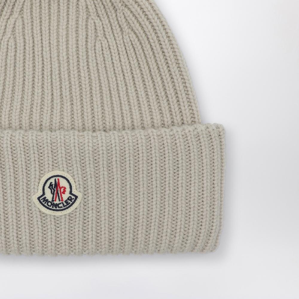 Moncler Cuffia Beige In Lana E Cashmere