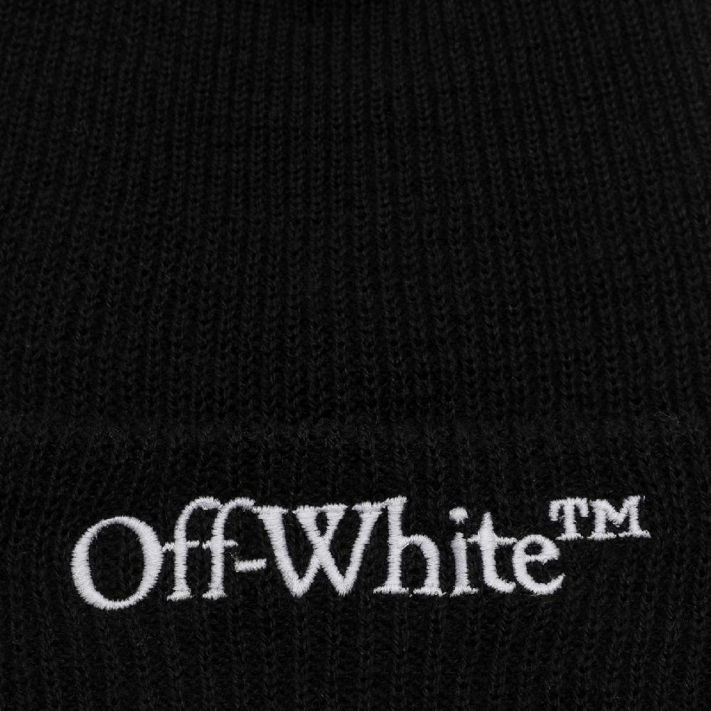 Off-Whiteu2122 Cuffia Nera In Lana Con Logo