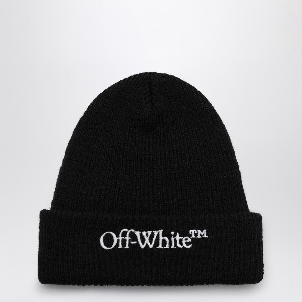 Off-Whiteu2122 Cuffia nera in lana con logo