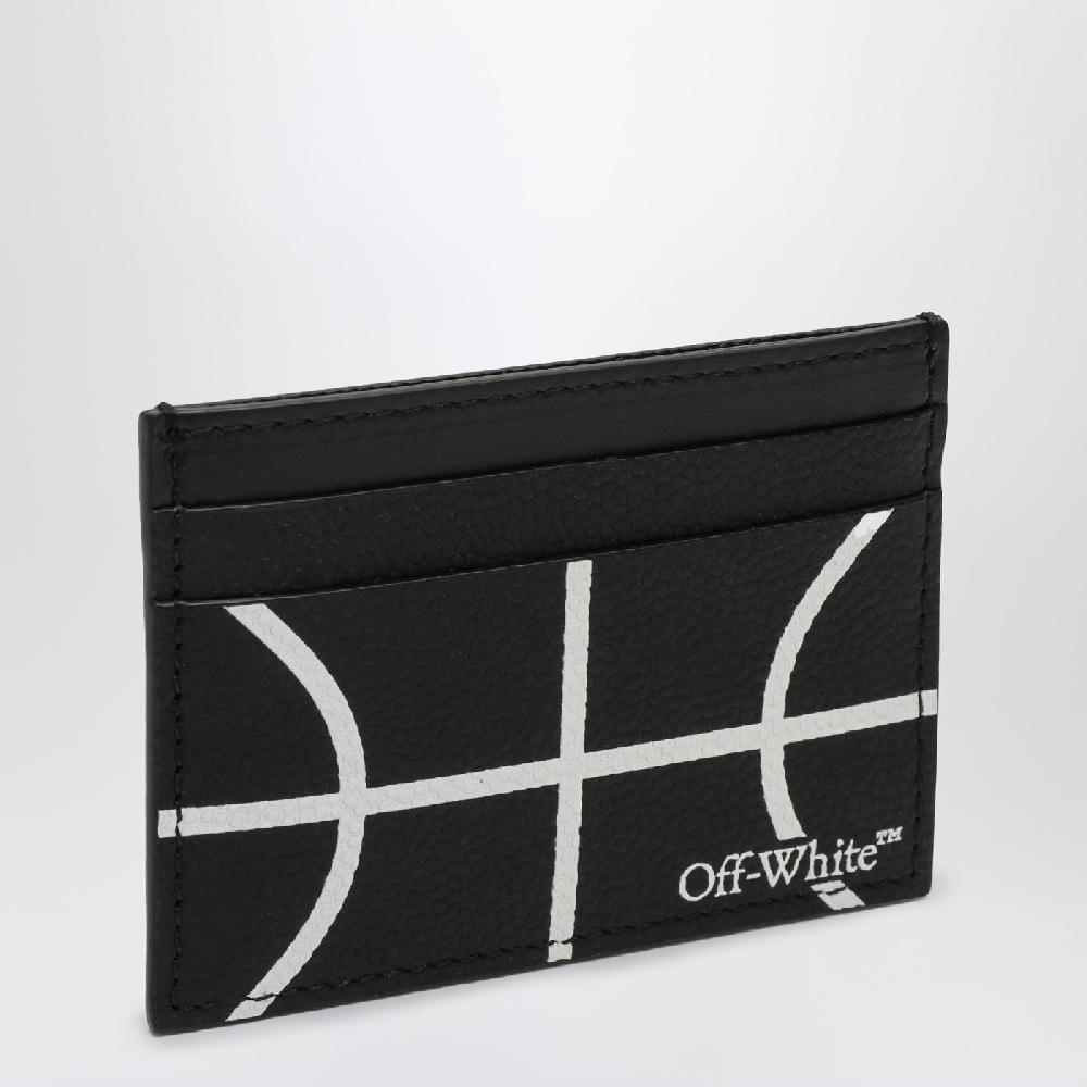 Off-Whiteu2122 Portacarte basket nero in pelle