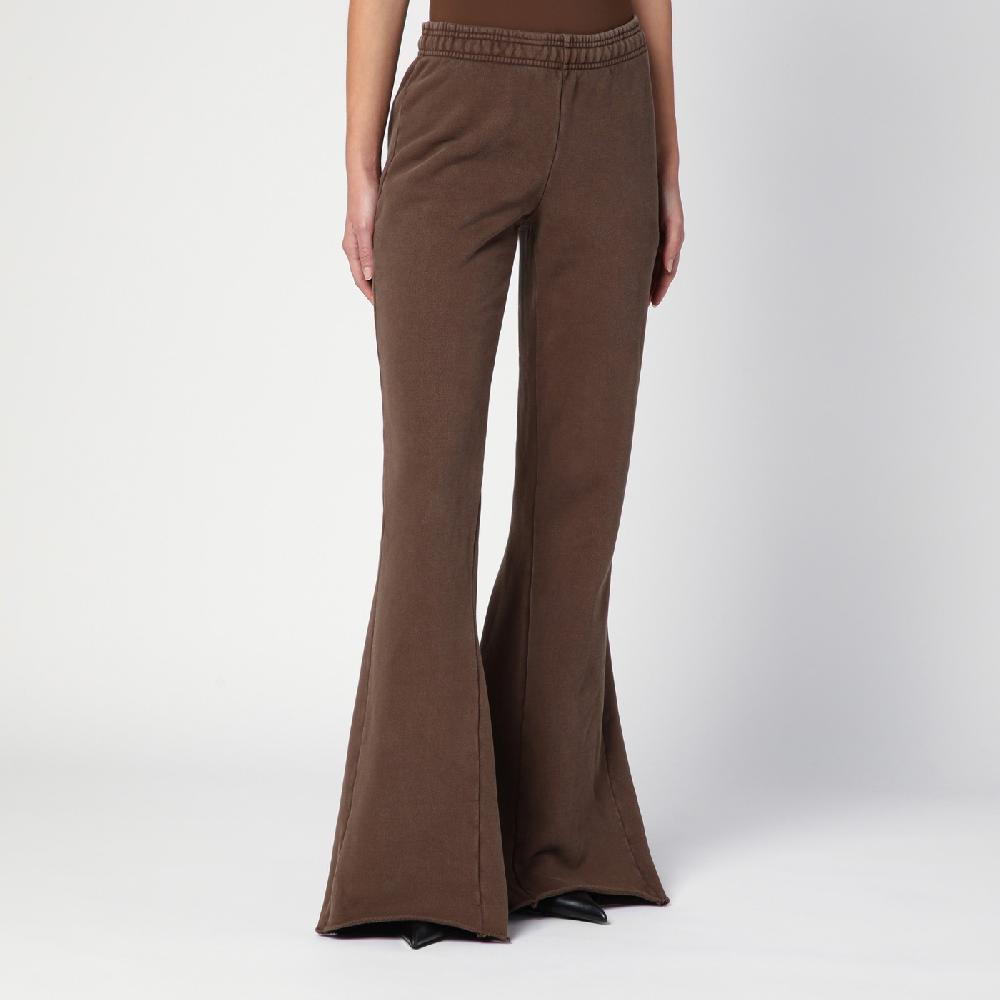Entire Studios Pantalone A Zampa Marrone In Cotone Organico