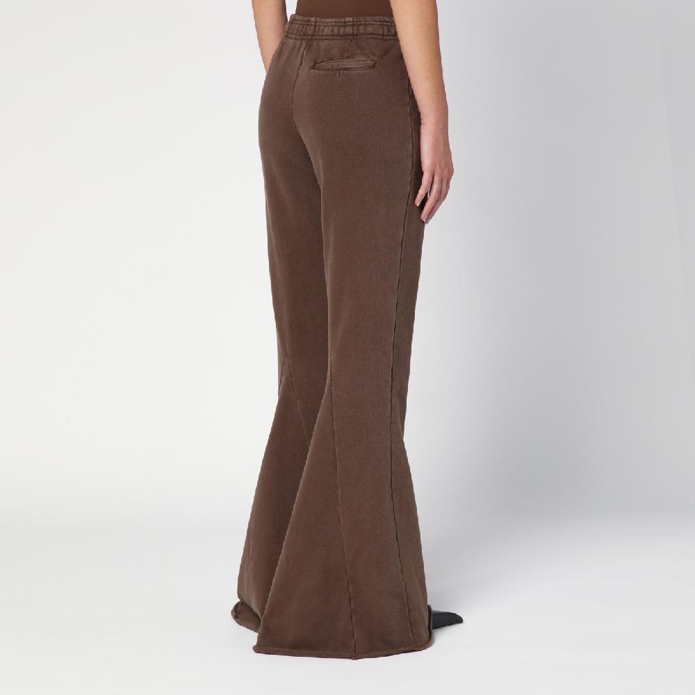 Entire Studios Pantalone A Zampa Marrone In Cotone Organico