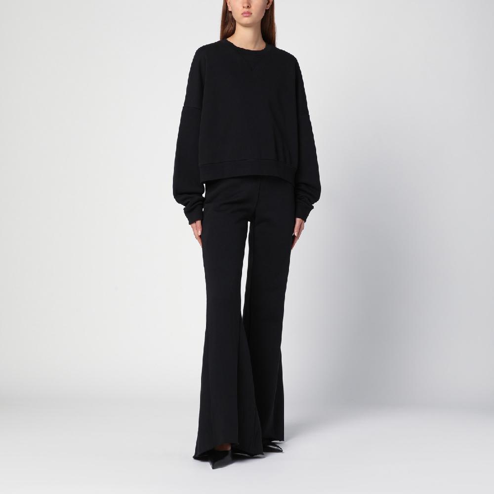 Entire Studios Pantalone A Zampa Nero In Cotone Organico