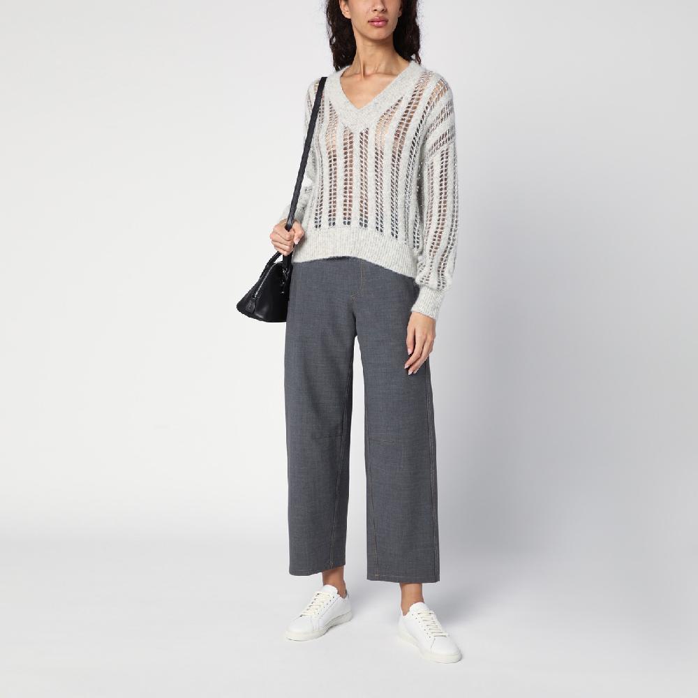 Brunello Cucinelli Pantalone Grigio Medio In Misto Lana
