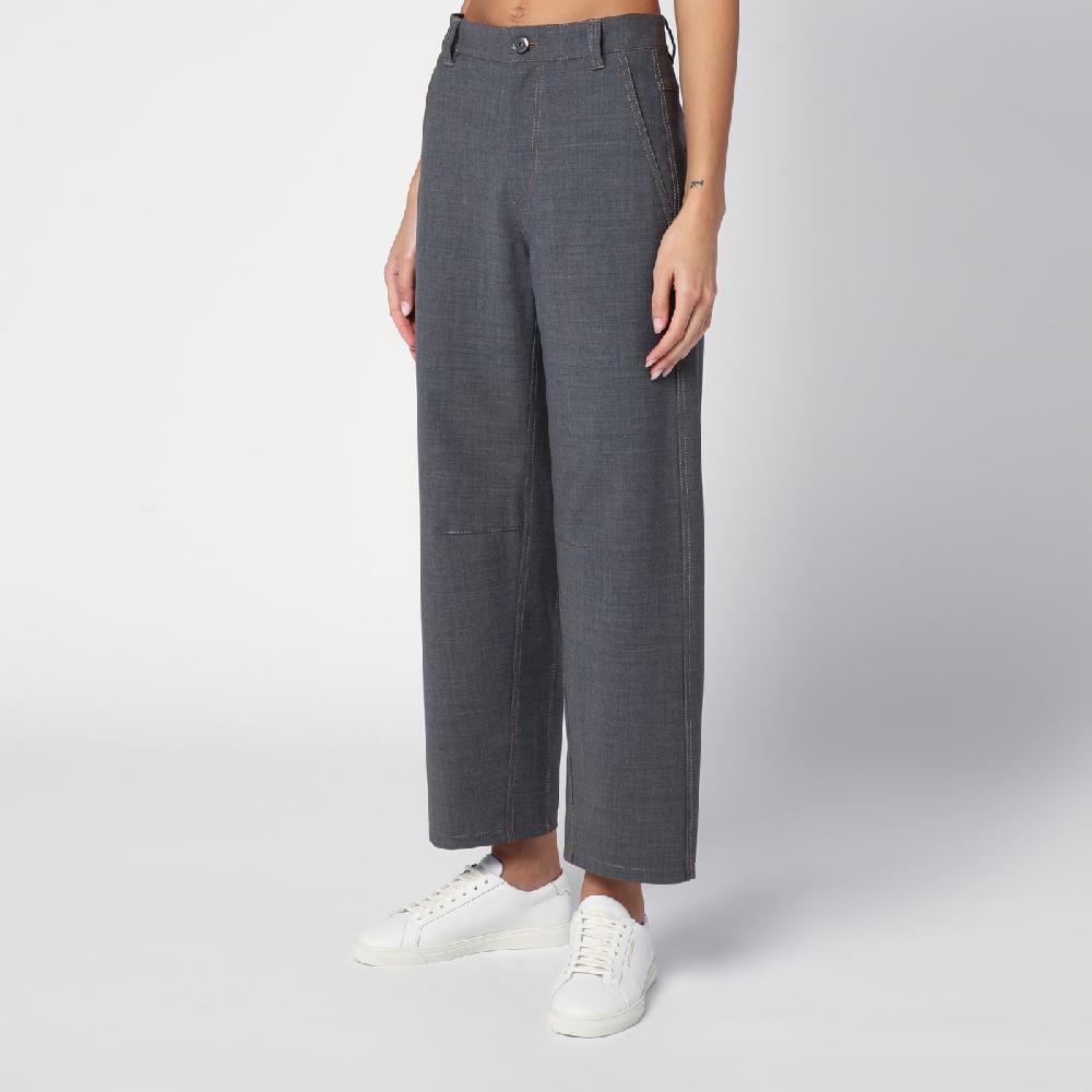 Brunello Cucinelli Pantalone Grigio Medio In Misto Lana