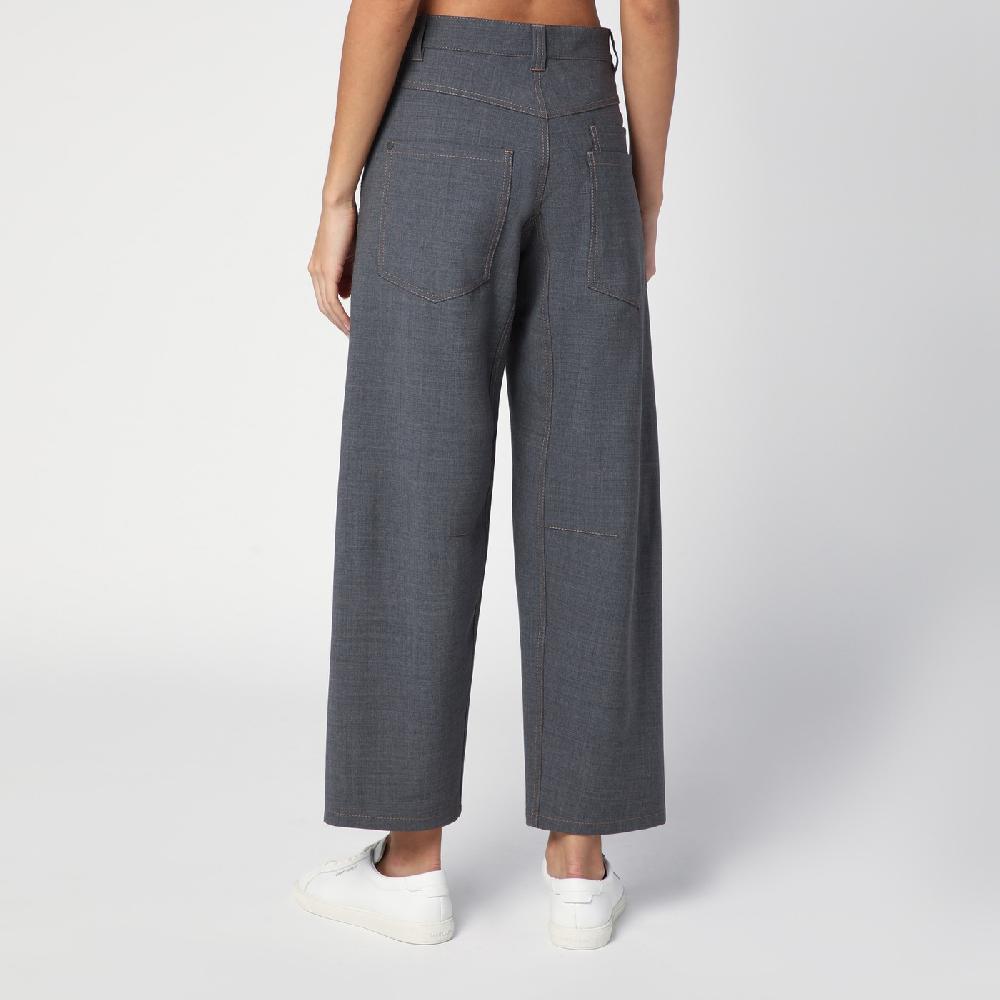 Brunello Cucinelli Pantalone Grigio Medio In Misto Lana