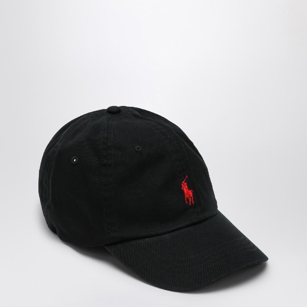 Polo Ralph Lauren Cappello nero in cotone con logo