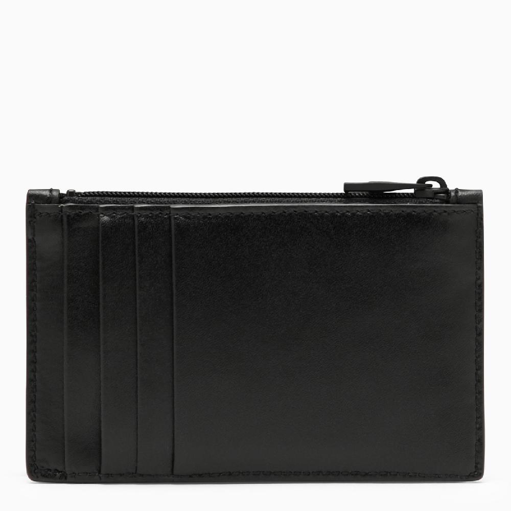 Alexander McQueen Portacarte Con Zip Nero In Pelle Con Logo