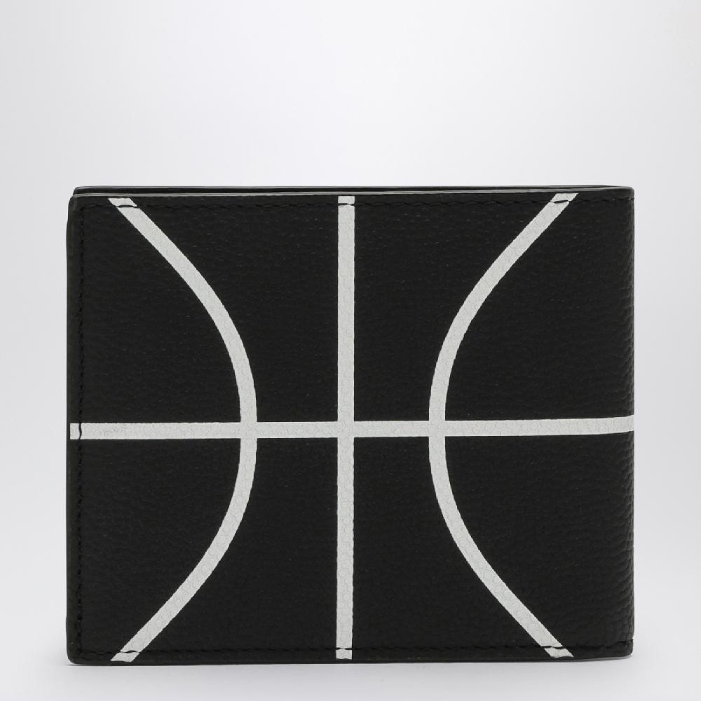 Off-Whiteu2122 Portafoglio Bi-fold Basketball Nero In Pelle