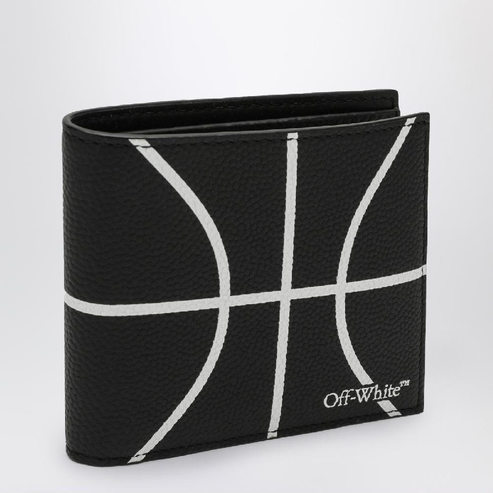 Off-Whiteu2122 Portafoglio bi-fold basketball nero in pelle