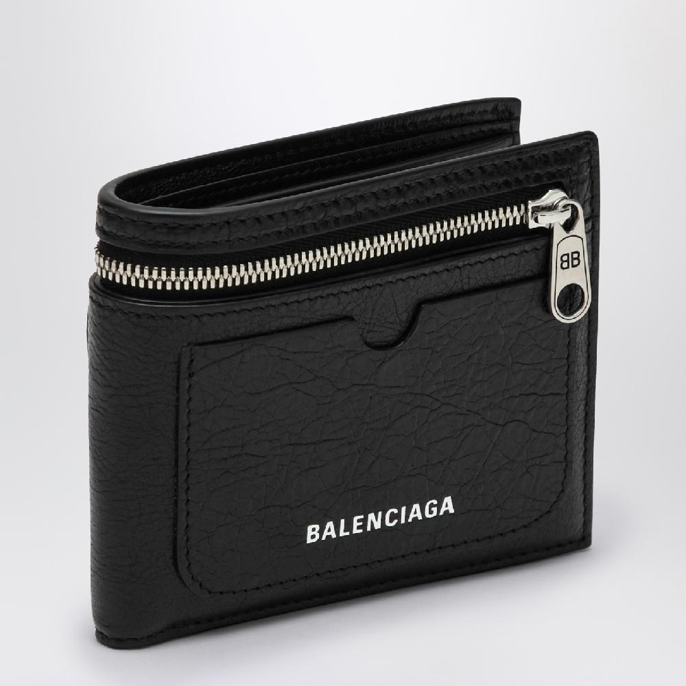 Balenciaga Portafoglio bi-fold Superbusy nero in pelle