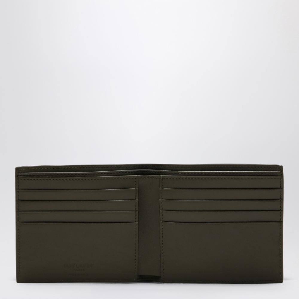 Saint Laurent Portafoglio Bi-fold Verde Muschio In Pelle