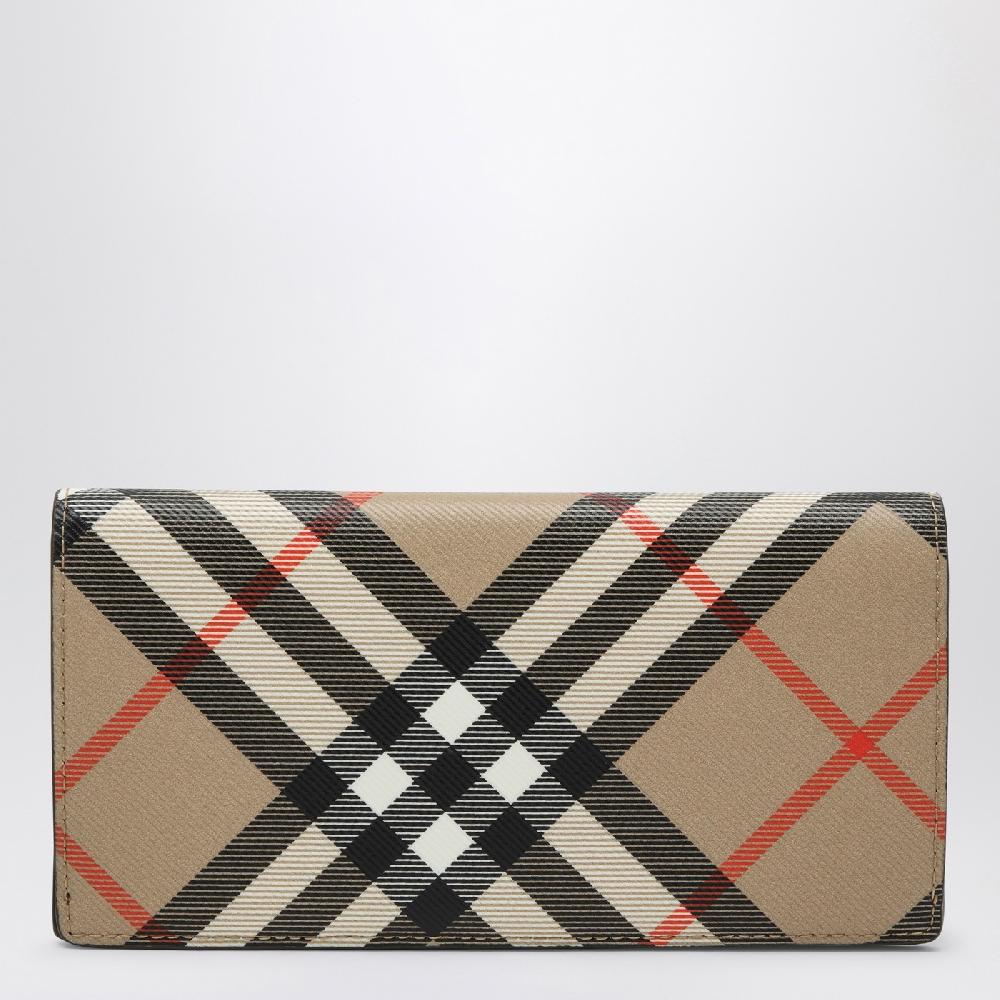 Burberry Portafoglio Continental Grande In Check Beige