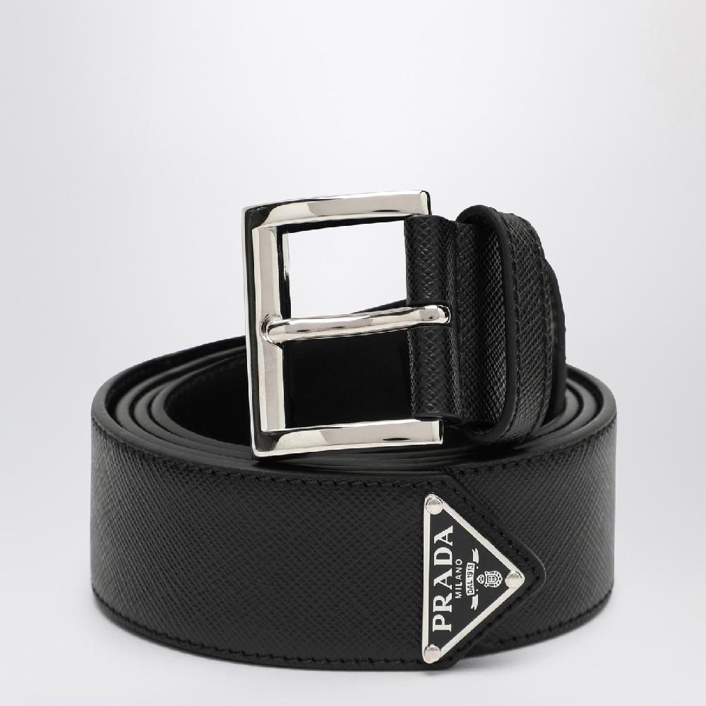 Prada Cintura nera in pelle Saffiano