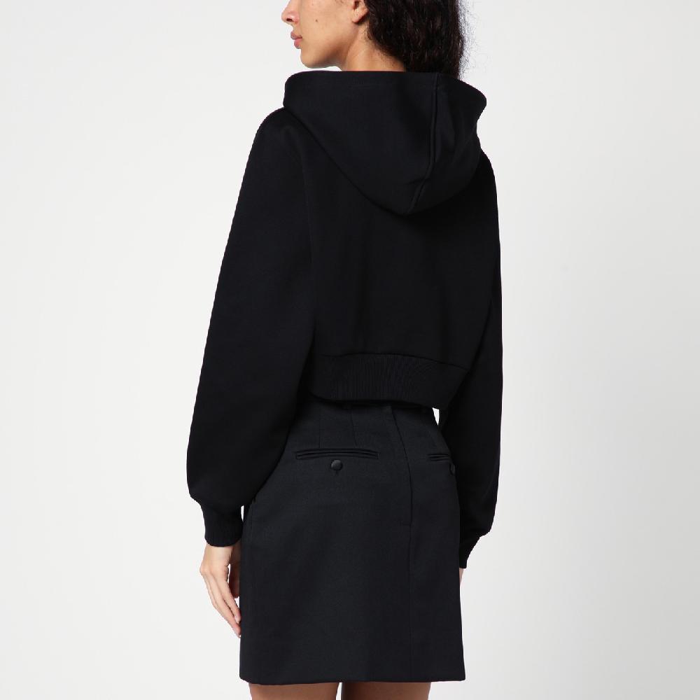 Prada Felpa Con Cappuccio Nera Con Triangolo Logo