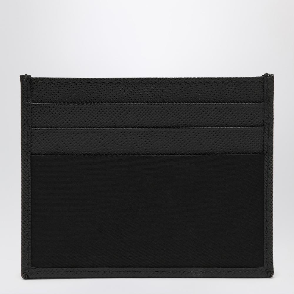 Prada Portacarte In Nylon E Saffiano Nero