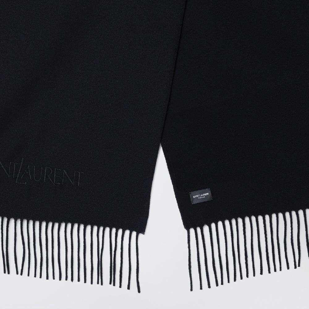 Saint Laurent Sciarpa Nera In Cashmere