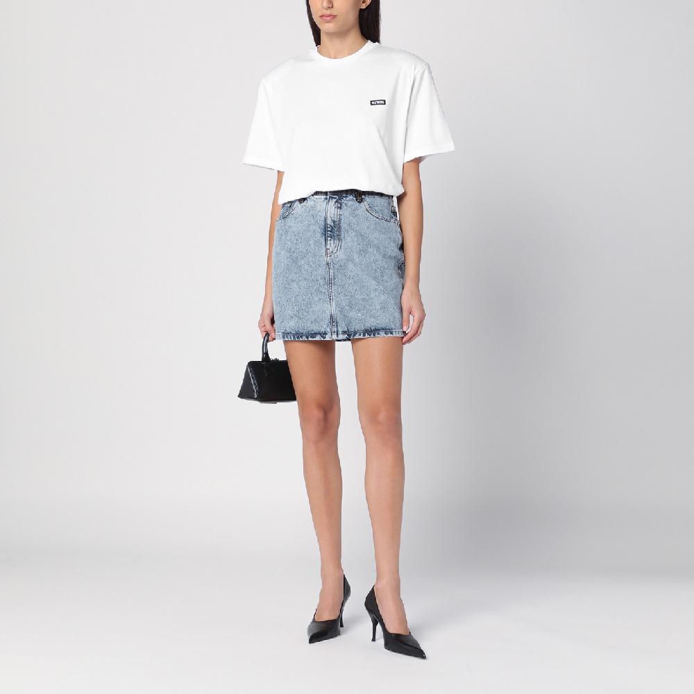 ROTATE Birger Christensen T-shirt Bianca In Cotone Organico