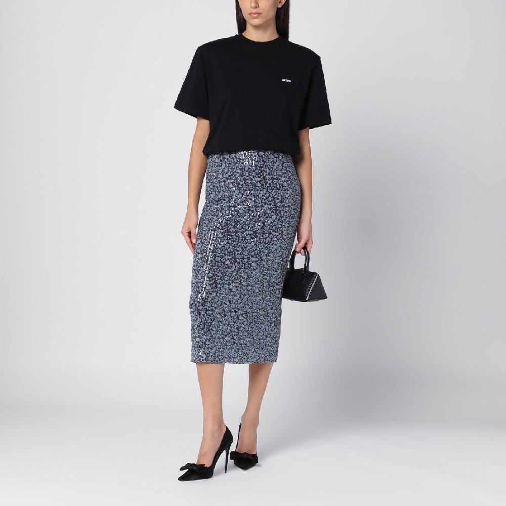 ROTATE Birger Christensen T-shirt Nera In Cotone Organico