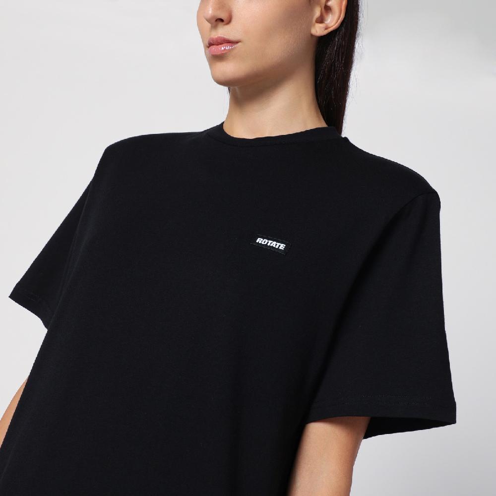 ROTATE Birger Christensen T-shirt Nera In Cotone Organico