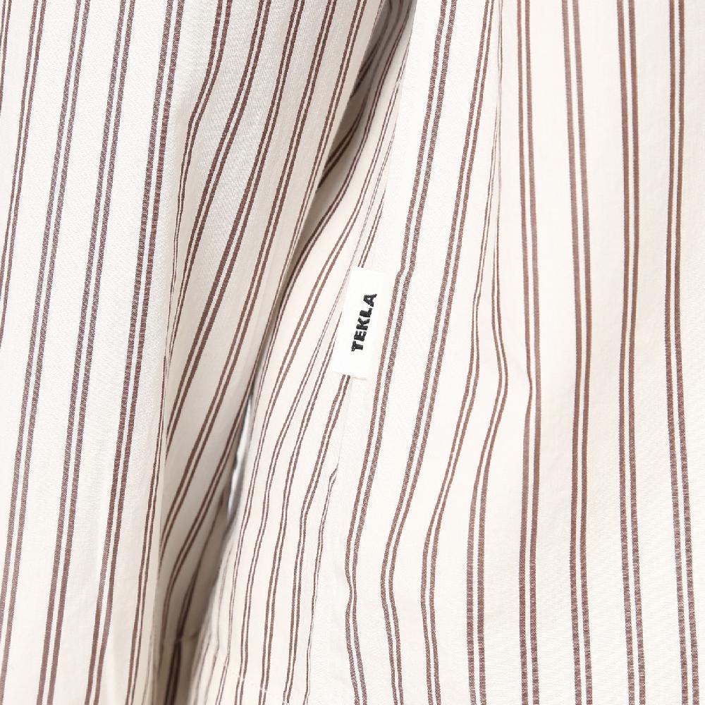 Tekla Camicia Pigiama Beige A Righe