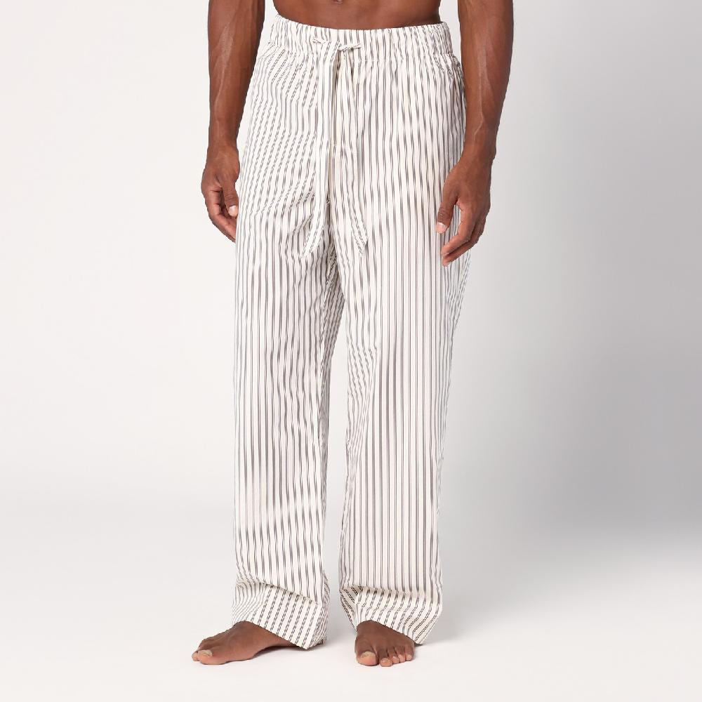 Tekla Pantalone Pigiama Beige A Righe