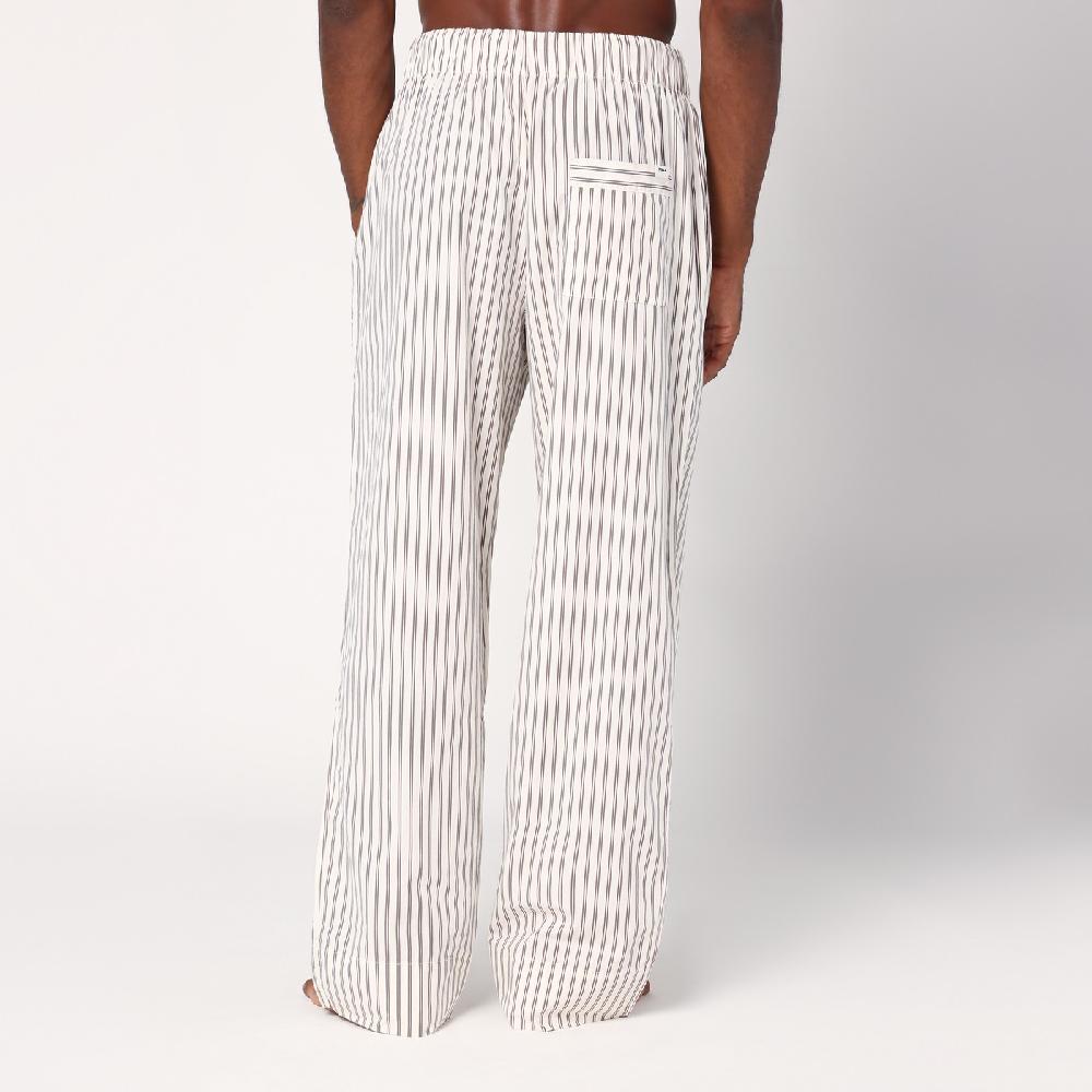 Tekla Pantalone Pigiama Beige A Righe