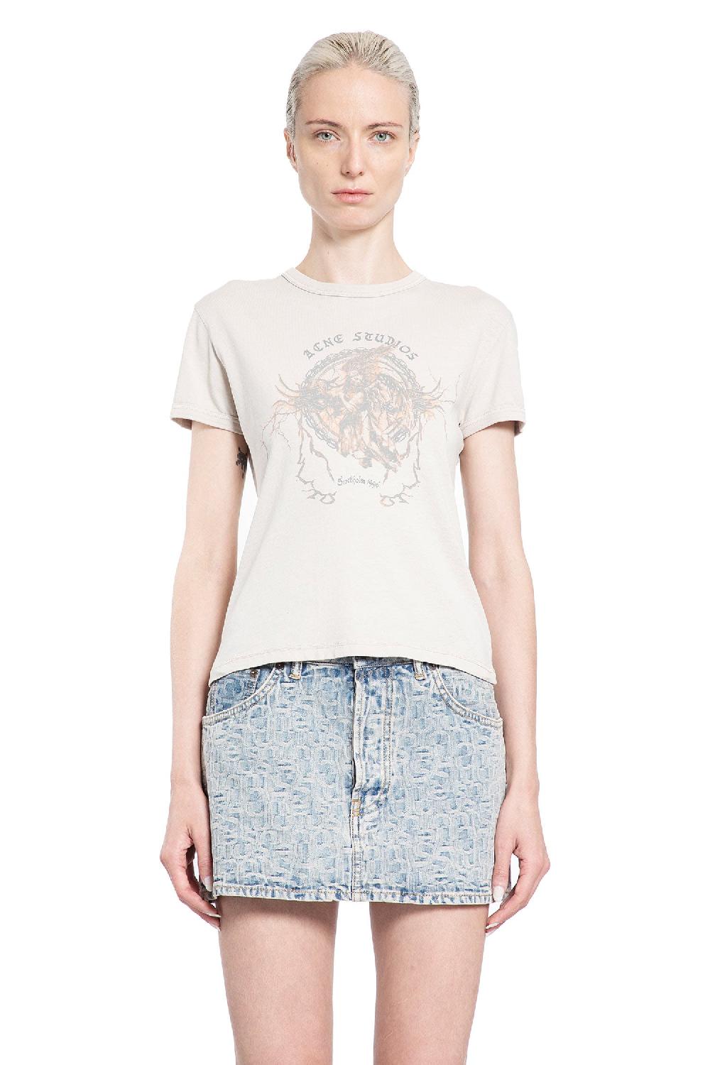 Antonioli ACNE STUDIOS WOMAN GREY T-SHIRTS & TANK TOPS
