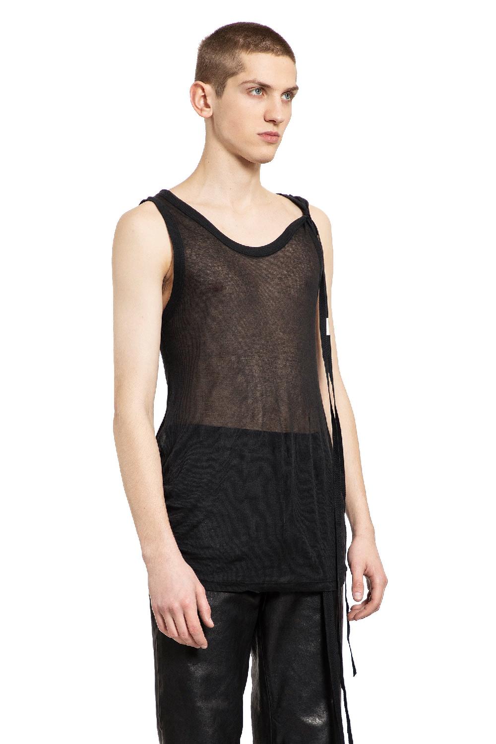 Antonioli ANN DEMEULEMEESTER MAN BLACK T-SHIRTS & TANK TOPS