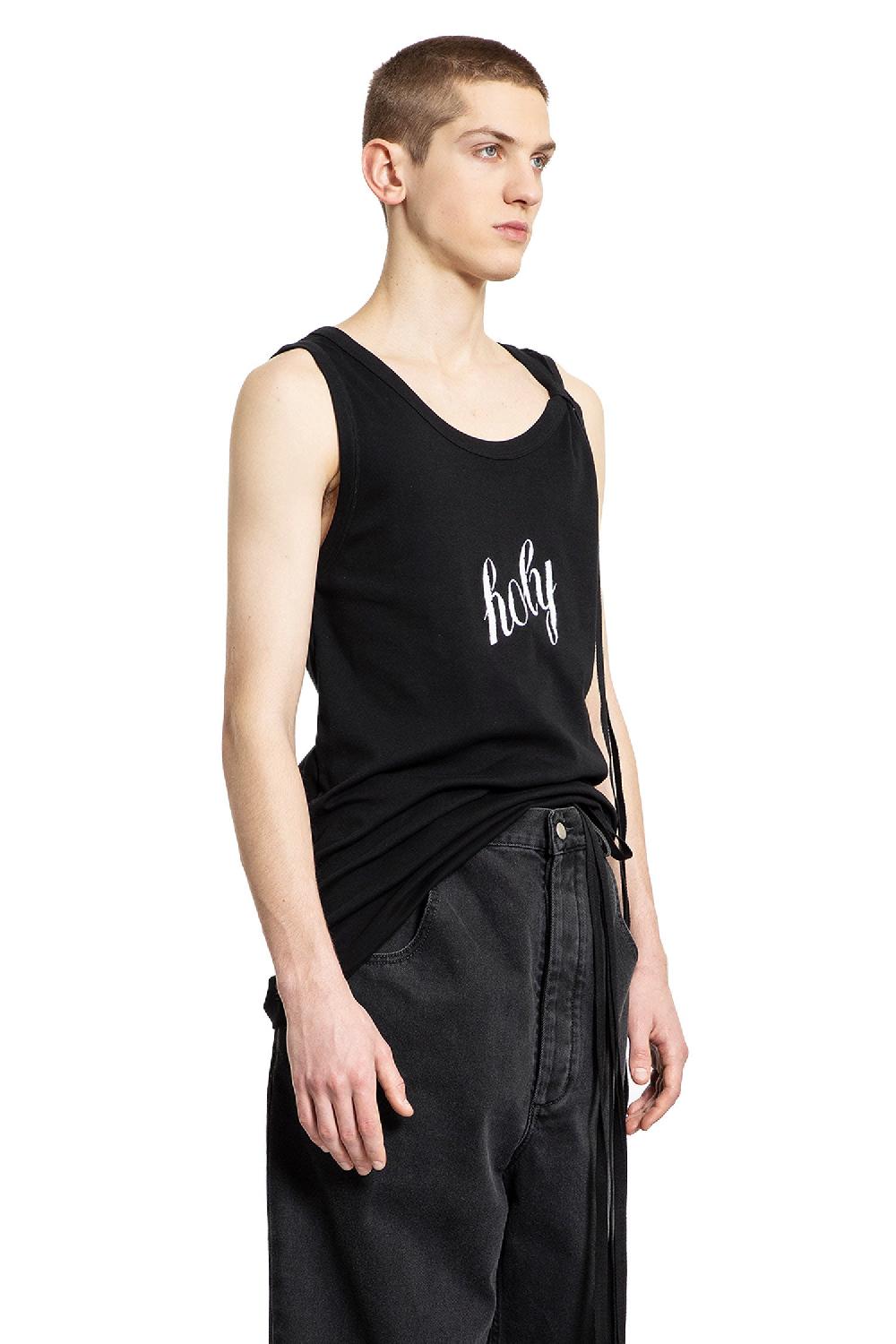 Antonioli ANN DEMEULEMEESTER MAN BLACK T-SHIRTS & TANK TOPS