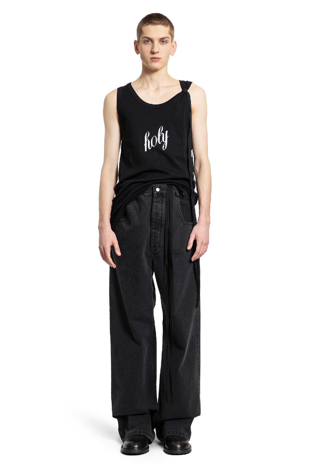 Antonioli ANN DEMEULEMEESTER MAN BLACK T-SHIRTS & TANK TOPS