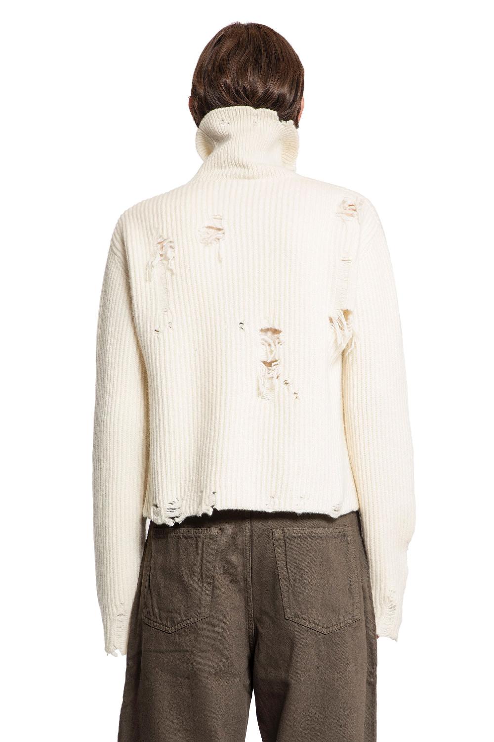 Antonioli ANN DEMEULEMEESTER MAN OFF-WHITE KNITWEAR