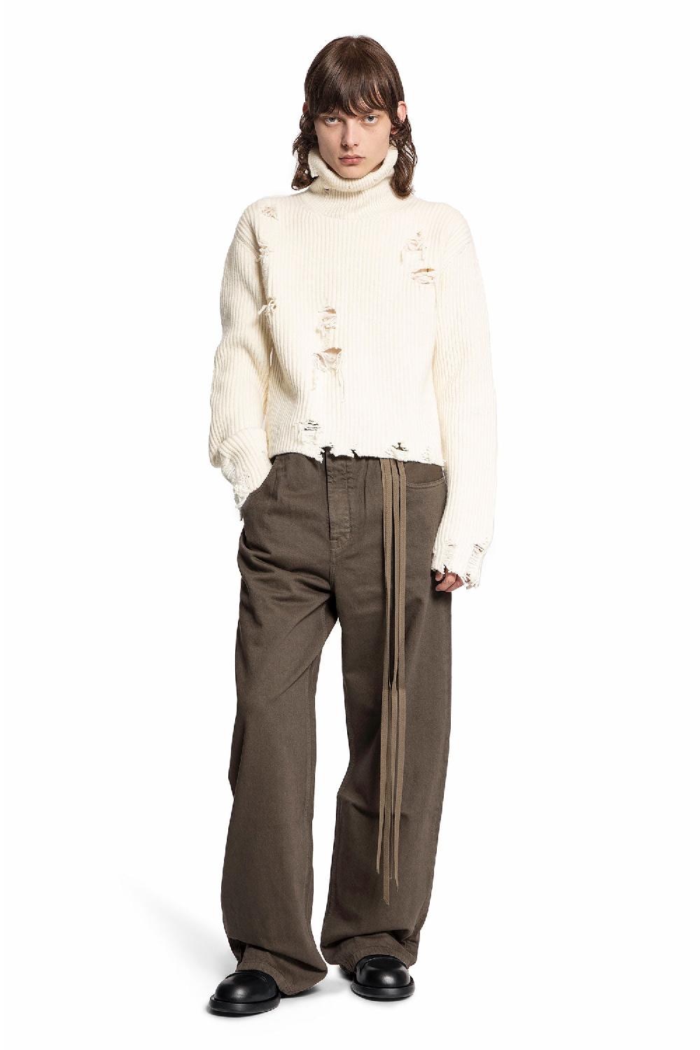 Antonioli ANN DEMEULEMEESTER MAN OFF-WHITE KNITWEAR
