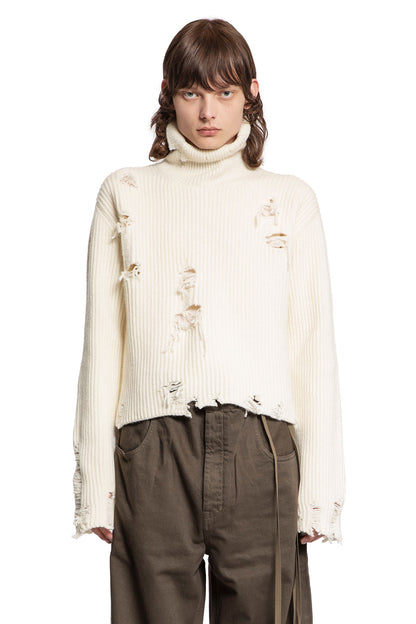Antonioli ANN DEMEULEMEESTER MAN OFF-WHITE KNITWEAR