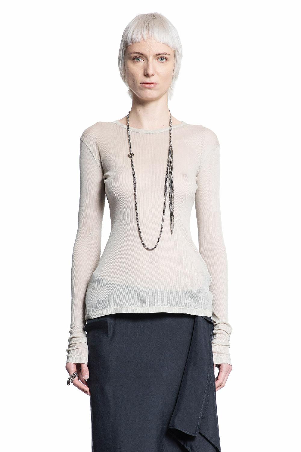 Antonioli ANN DEMEULEMEESTER WOMAN BEIGE T-SHIRTS & TANK TOPS