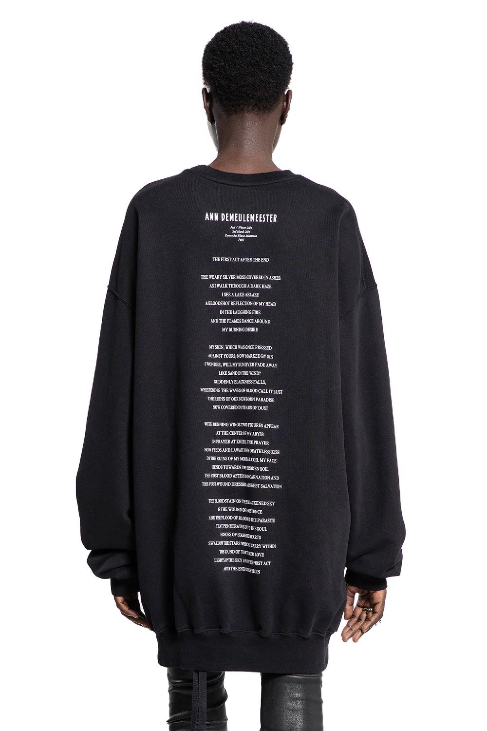 Antonioli ANN DEMEULEMEESTER WOMAN BLACK SWEATSHIRTS
