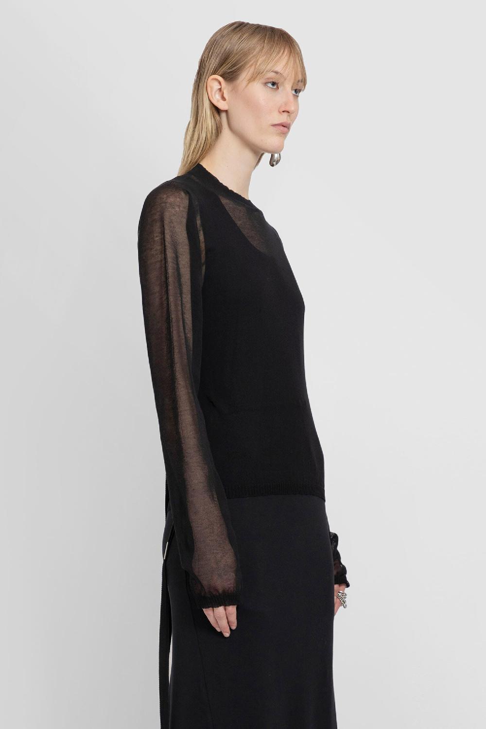 Antonioli ANN DEMEULEMEESTER WOMAN BLACK T-SHIRTS & TANK TOPS