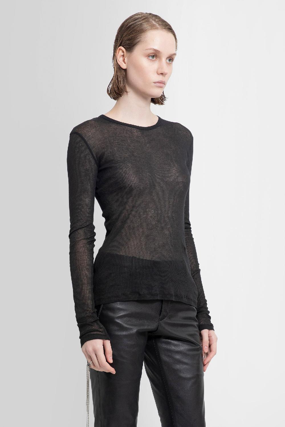 Antonioli ANN DEMEULEMEESTER WOMAN BLACK T-SHIRTS & TANK TOPS