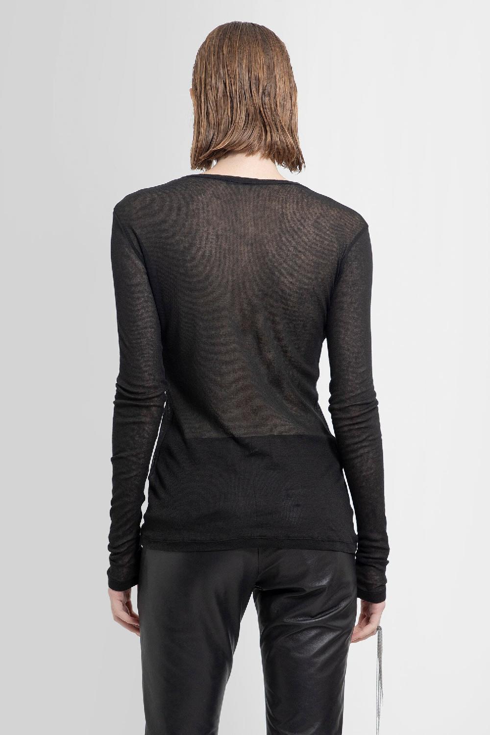 Antonioli ANN DEMEULEMEESTER WOMAN BLACK T-SHIRTS & TANK TOPS