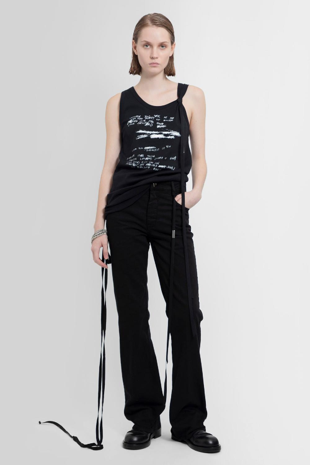 Antonioli ANN DEMEULEMEESTER WOMAN BLACK T-SHIRTS & TANK TOPS